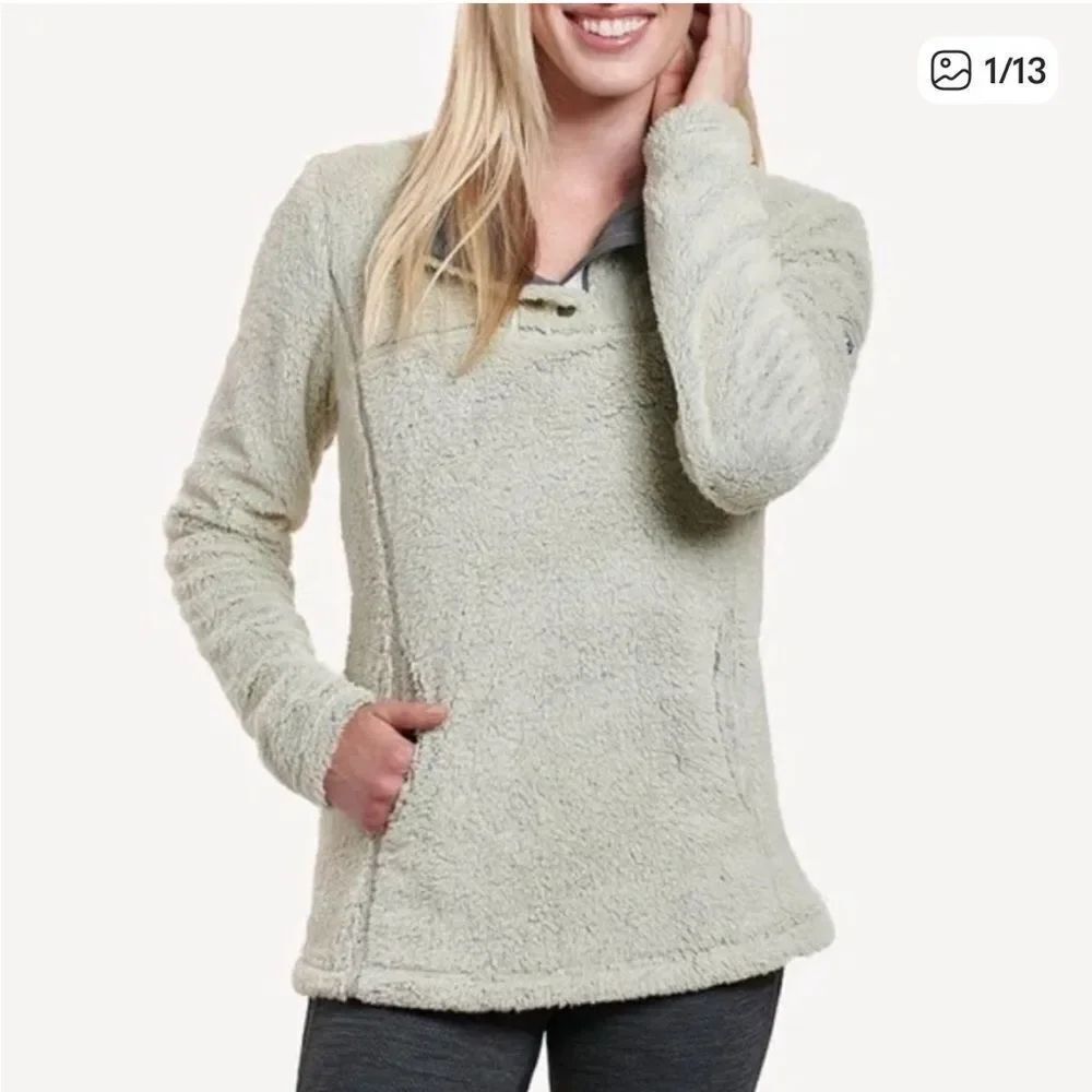 Kuhl Avalon Fleece Snap Button Pullover Beige Womens XL